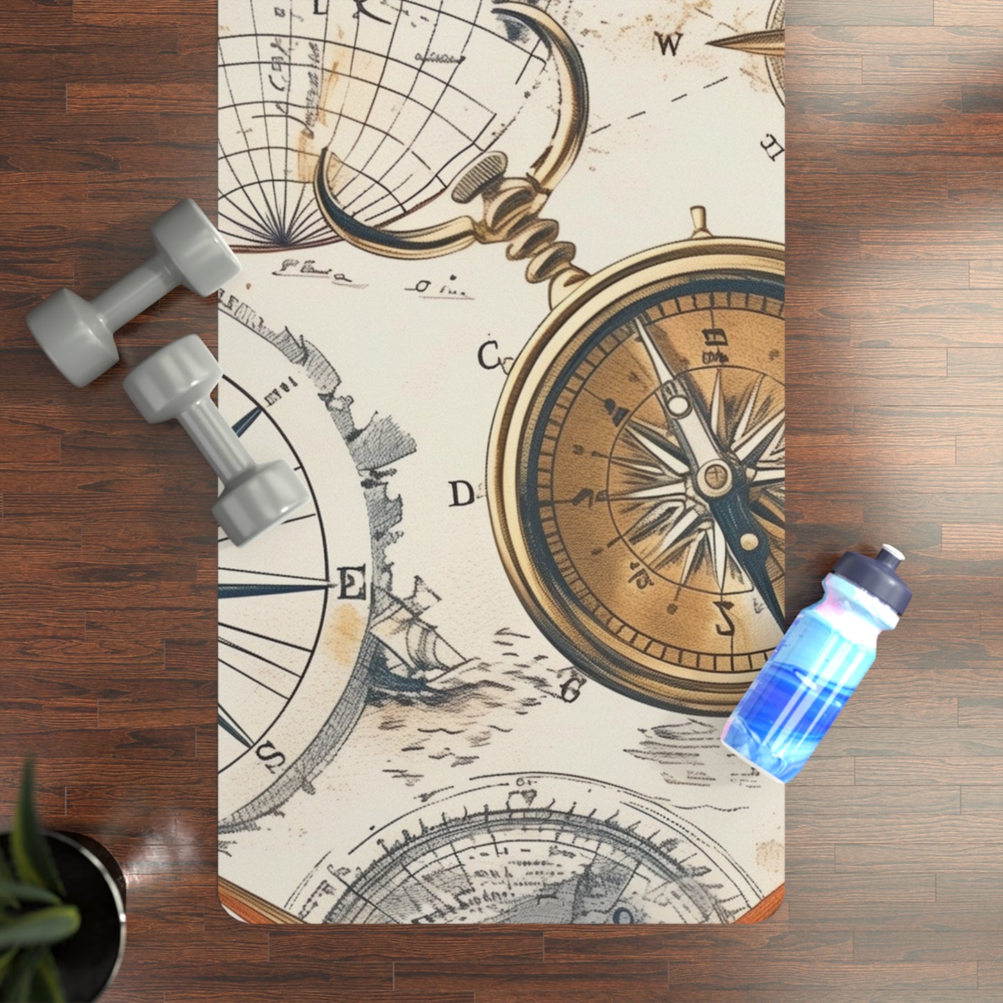 Vintage Maps Yoga Mat: Wanderlust-inspired