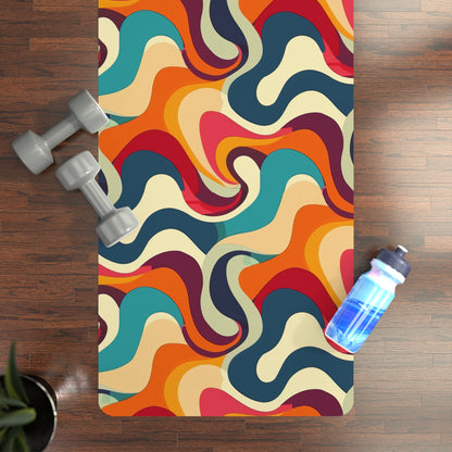 Retro Waves Yoga Mat: Vibrant, Seamless, Stylish