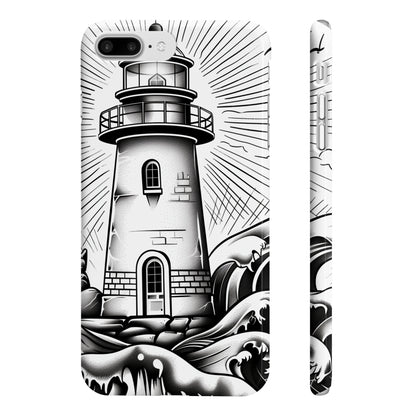 Coastal Charm:Hand-Drawn Lighthouse Phone Case