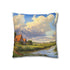 Dutch Windmills & Tulip Fields Canal — 40×40 Cushion Cover — Double-Sided Back & Concealed Zip Detail