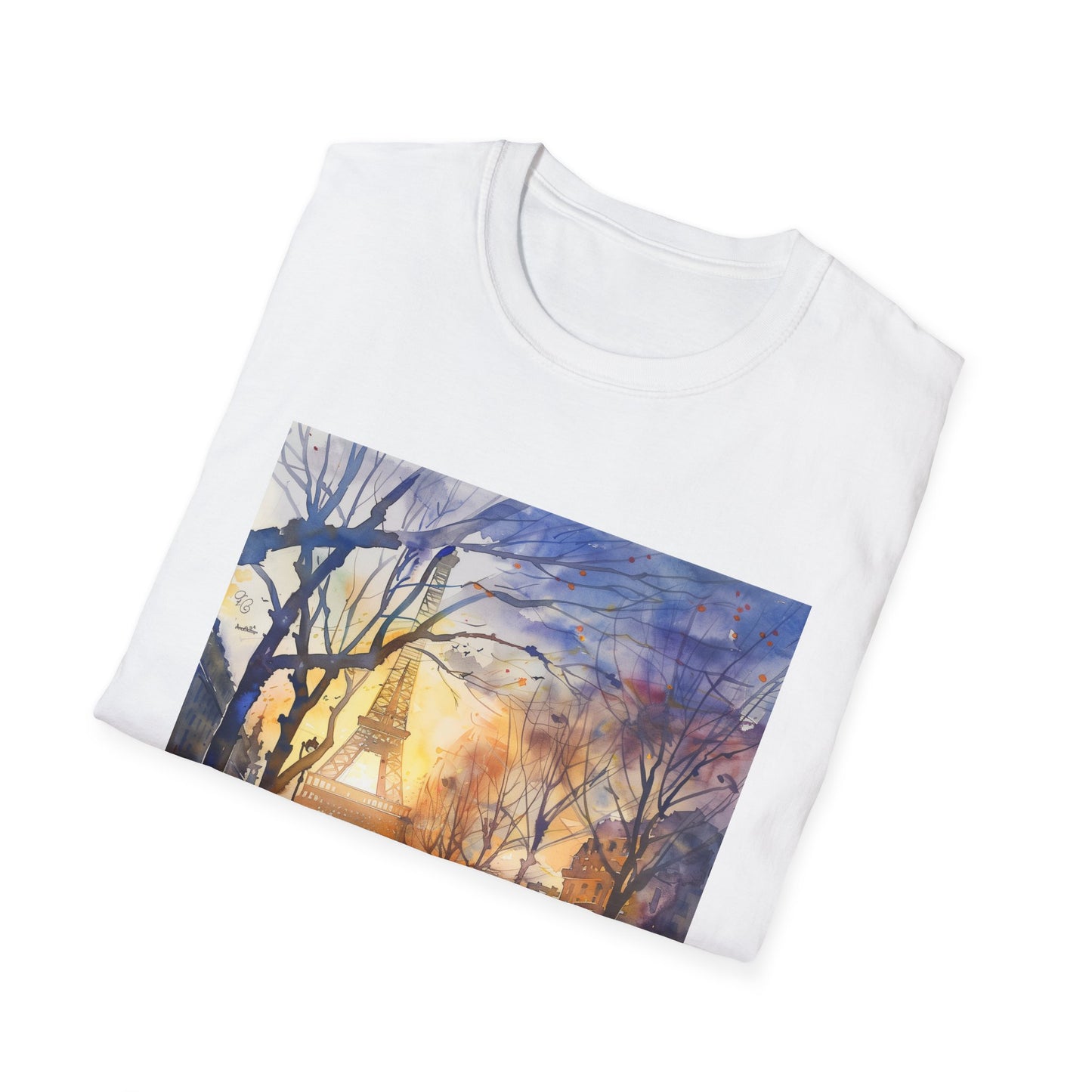 Parisian Icon in Watercolor: The Eiffel Tower T-shirt