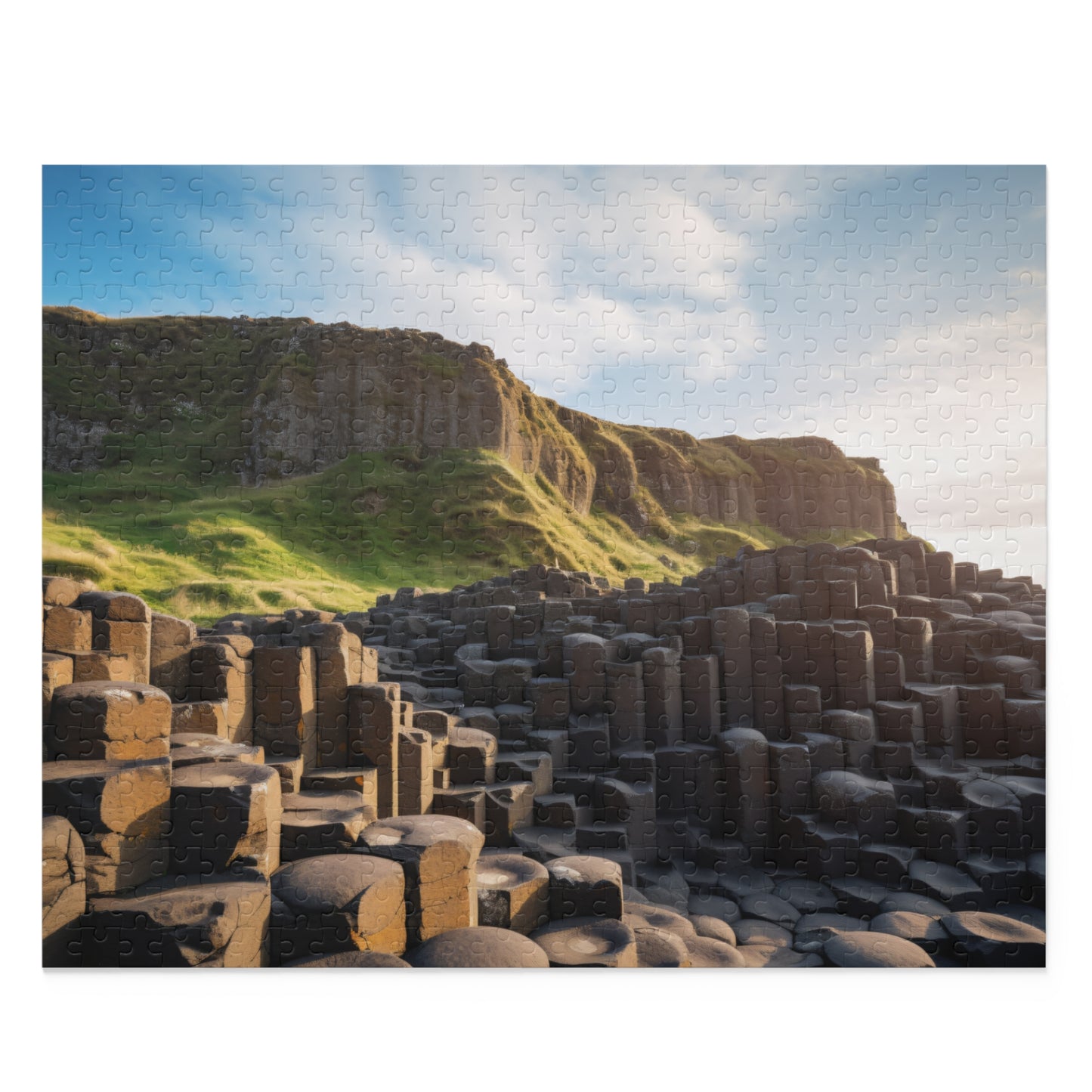 "Giants Causeway Puzzle Challenge - Interlocking jigsaw puzzle of stunning Northern Ireland beauty for a fun and challenging experience at home"

Character count: 113
Revised alt text: "Giants Causeway Puzzle Challenge - Stunning Northern Ireland beauty in interlocking jigsaw puzzle for a fun & challenging home experience"