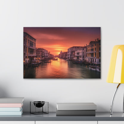 Vibrant Venice Sunset Canvas