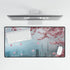 Cherry Blossoms Raining over City Skyline — XL & XXL Desk Mat — Product Detail View 5