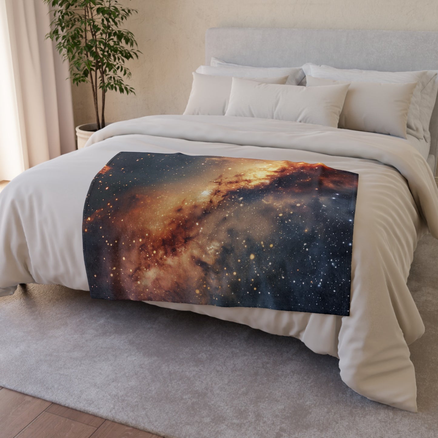 far away and get lost in the cosmic wonders as you snuggle up with this enchanting blanket. Perfect for astronomy enthusiasts and dreamers alike. Alt Texts: Cosmic galaxy blanket