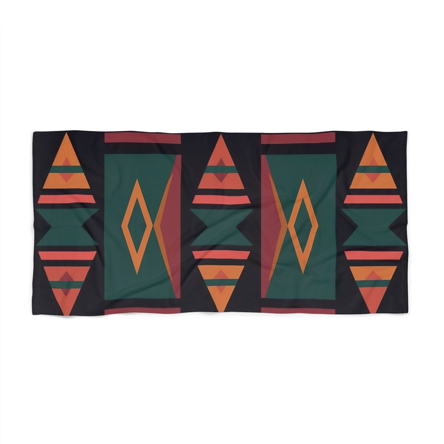 Coastal Aztec beach towel