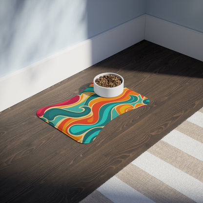 Wave Pattern Pet Feeding Mat