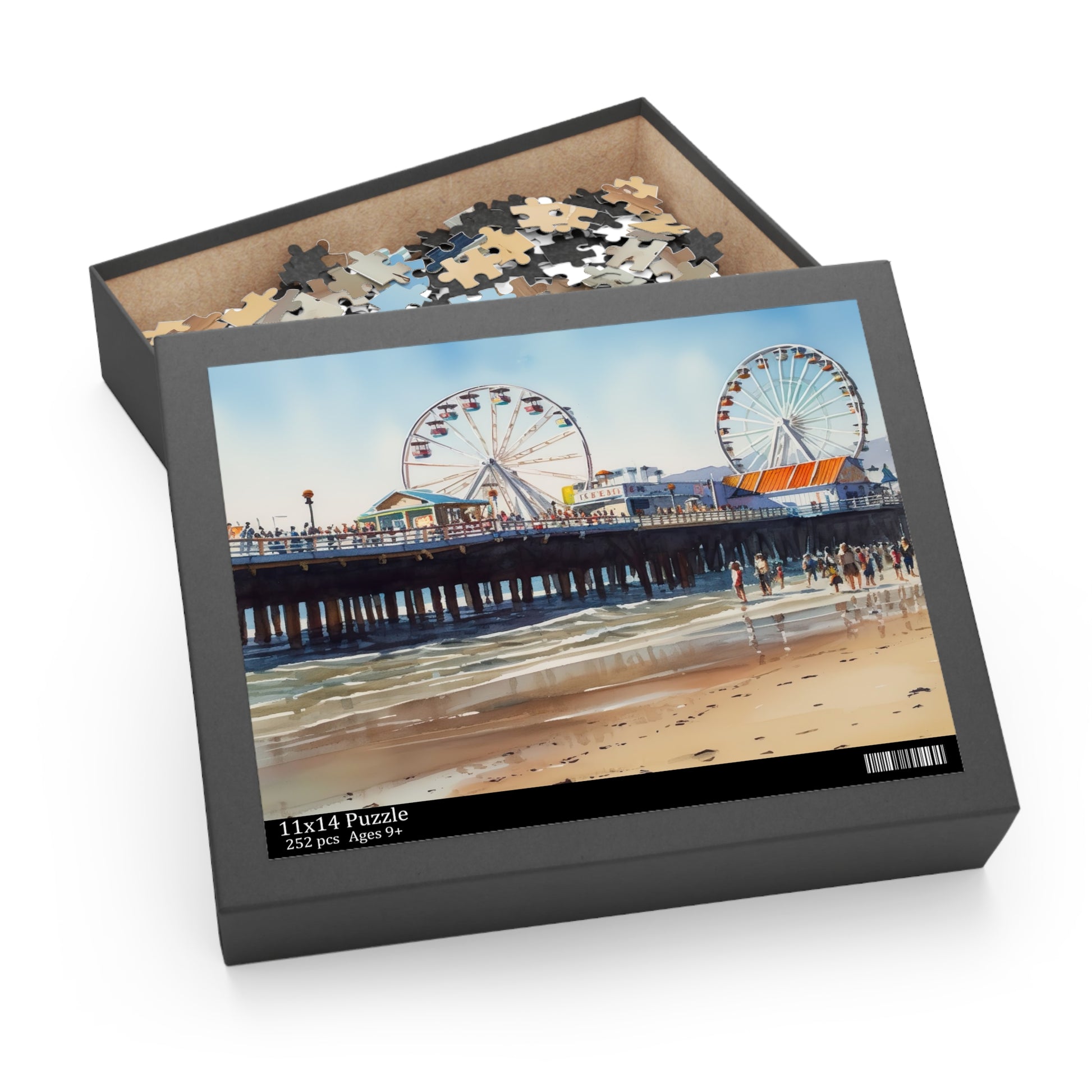 Seaside Beach Pier Jigsaw Puzzle for Relaxation and Mindfulness