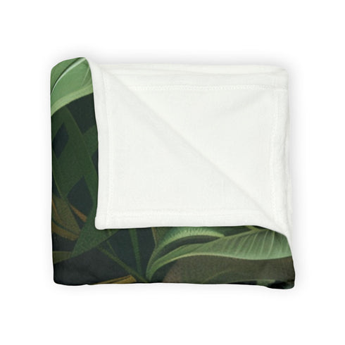 Tropical Jungle Safari Tiger Foliage Seamless Plush Fleece Throw Blanket - View 11 | Prints With Passion