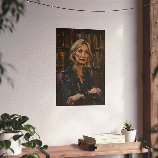 Dive into the imaginative artistry of J.K. Rowling with this captivating poster showcasing her hidden artistic talent. Own a piece of her journey and let her inspiring transformation fuel your pursuit of passion and self-discovery. Discover the perfect gift for any book enthusiast. Find beauty in the unexpected and unleash your own artistic potential.