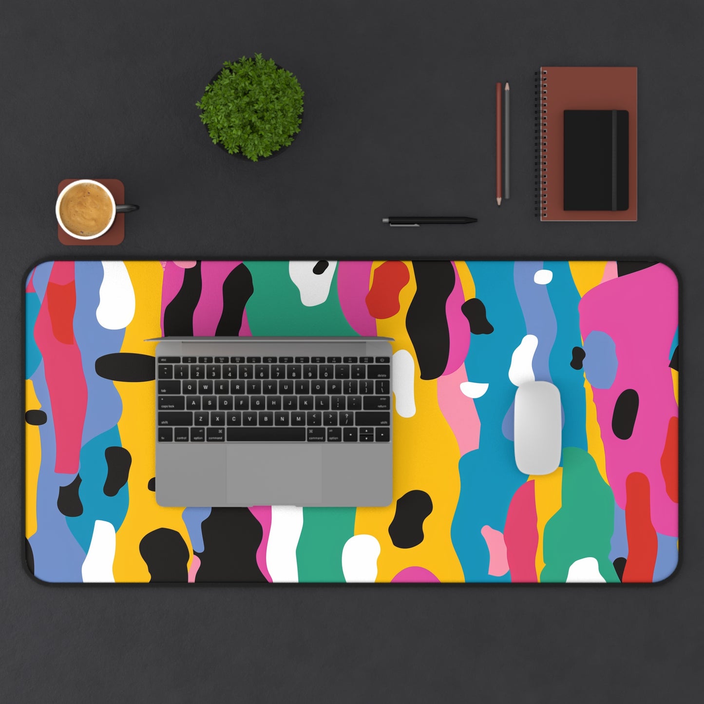 "Modern Abstract Bright Desk Mat - Vibrant & Stylish Office Decor Accessory"