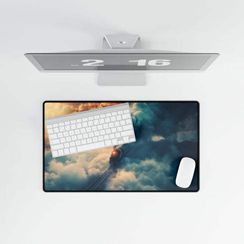 Train Riding Rails Through the Clouds — XL & XXL Desk Mat — Product Detail View 8