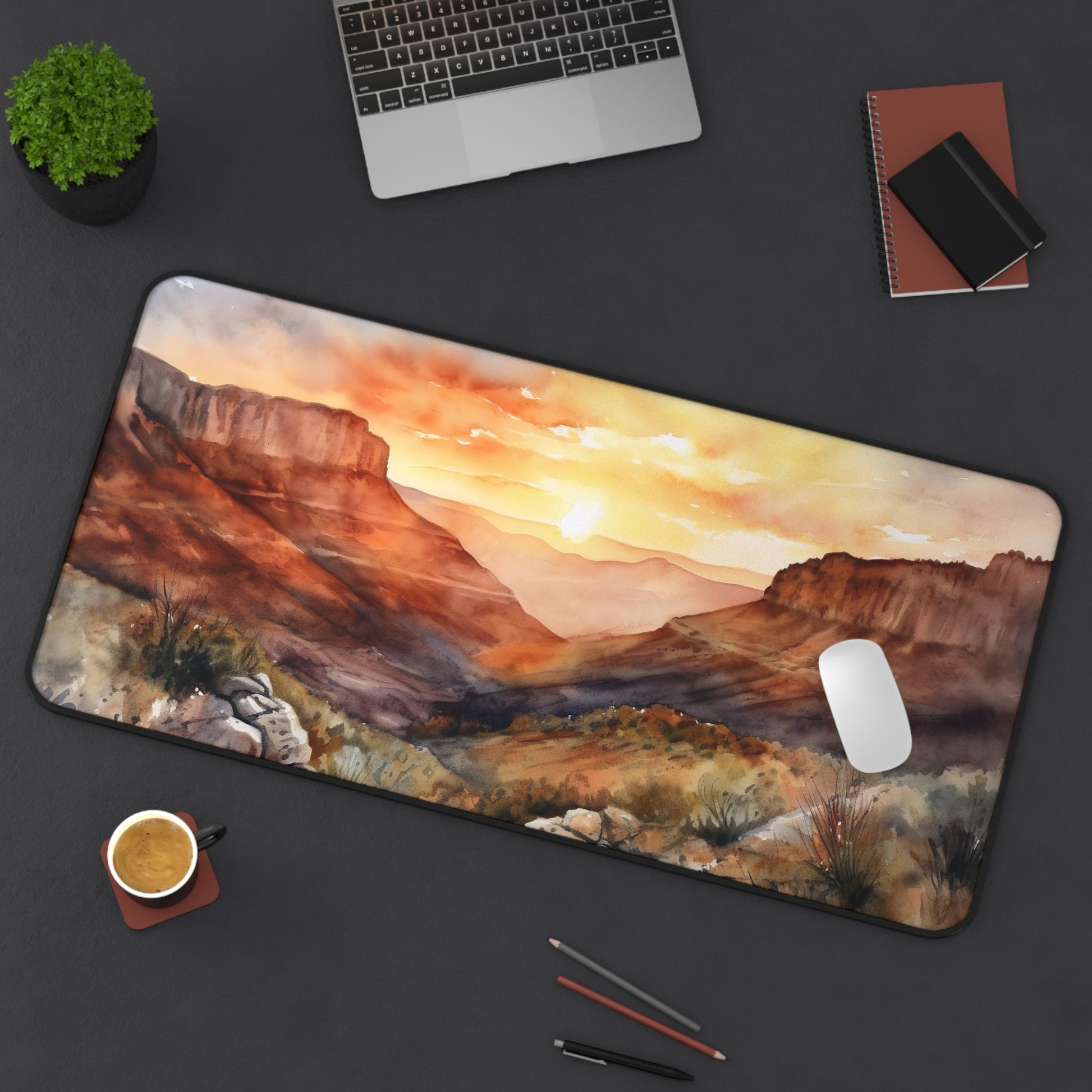 Desert Mountains Desk Mat | Desk Mat | Accessories, Back-to-School, Desk, Fall Bestsellers, Home & Living, Mouse pad, Mouse Pads, Mousepad, Seasonal Picks, Stationery, TikTok | Prints with Passion