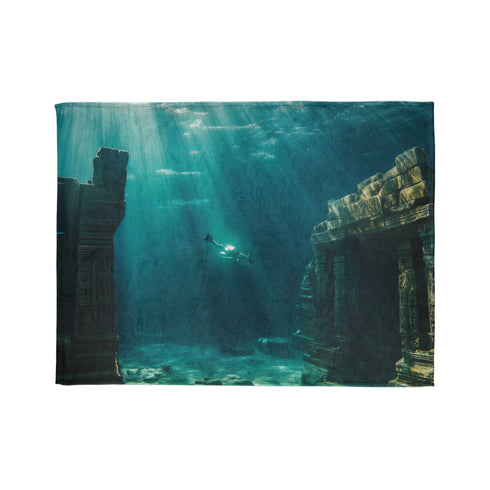 Sunken City Awakening with Energy Plush Fleece Throw Blanket