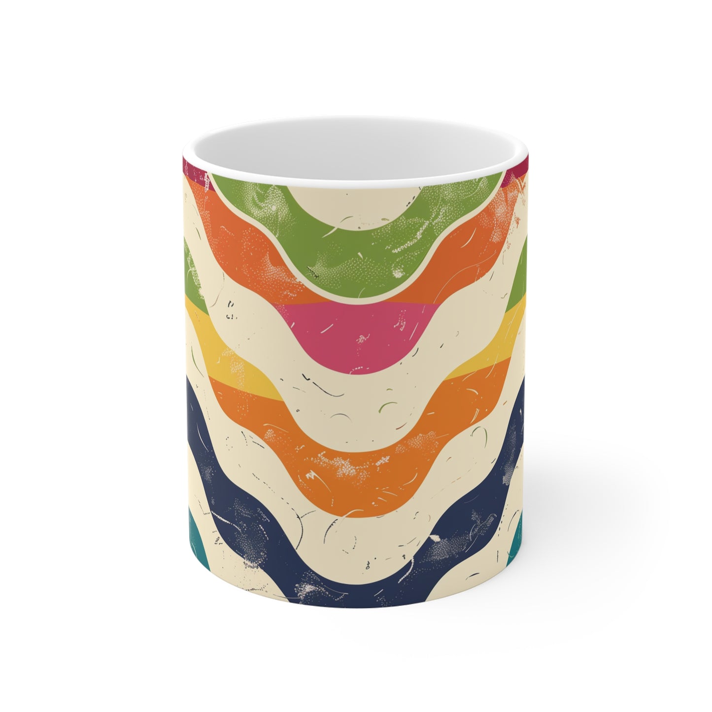 Retro Waves Coffee Mug - Brighten Your Day! | Mugs | 11 oz, Ceramic, Coffee Mugs, Home & Living, Kitchen, Mugs, Sublimation | Prints with Passion