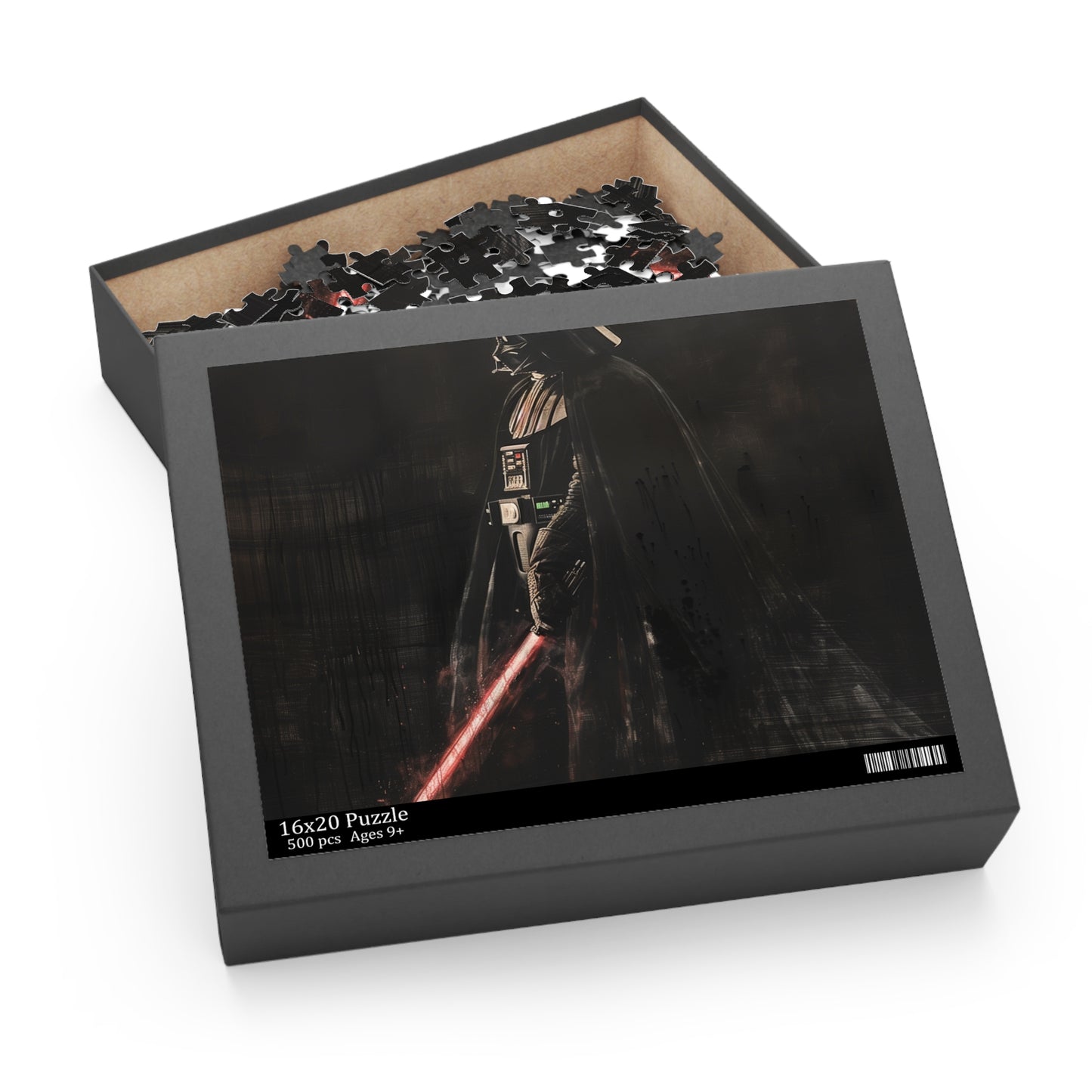 "Get immersed in the dark side with Darth Vader Sith Master jigsaw puzzle, perfect for Star Wars fans"