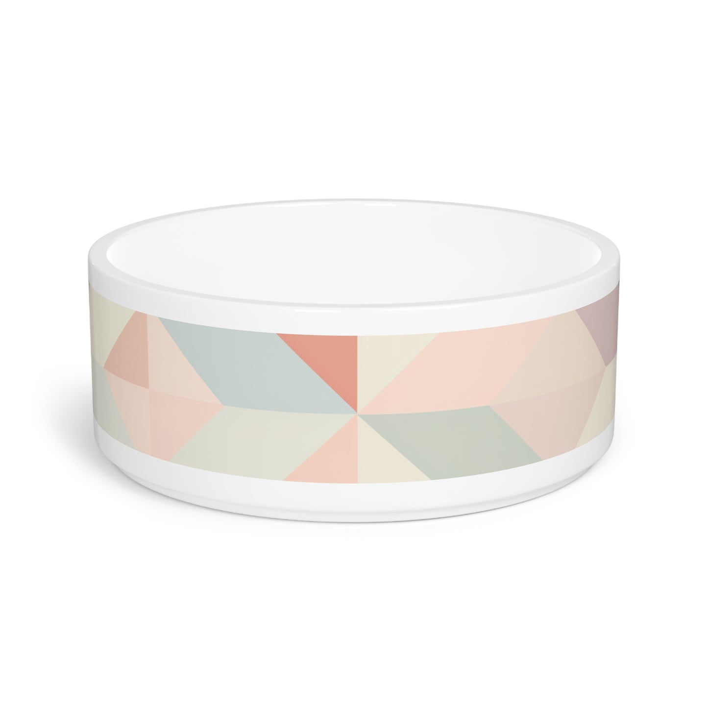 Chic Pastel Geometric Pet Bowl