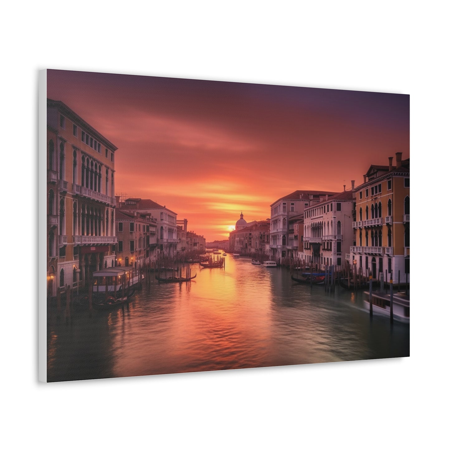 Vibrant Venice Sunset Canvas