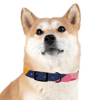 Vibrant Retro Waves Dog Collar