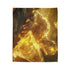 Golem of Glass & Gold Rising from Earth — Plush Fleece Throw Blanket — Product Detail View 7