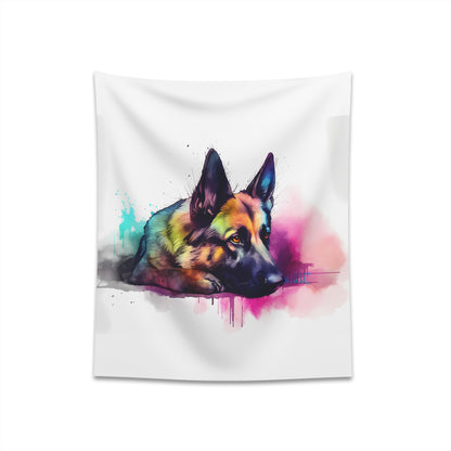 "German Shepherd Devotion Tapestry: Courageous and Stylish Gift for Dog Lovers - 34" × 40" Size"