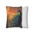 Ghost Peacock in Pixel Forest (Edition II) — 40×40 Cushion Cover — Sofa & Living Room Lifestyle View
