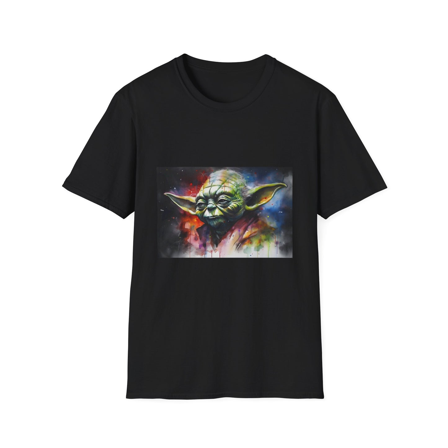 Yoda: Wisdom in Neon Hues | T-Shirt | Apparel, Calm, colors, Fashion, Neon, Relax, Star Wars, T-shirt, Watercolor, Yoda | Prints with Passion