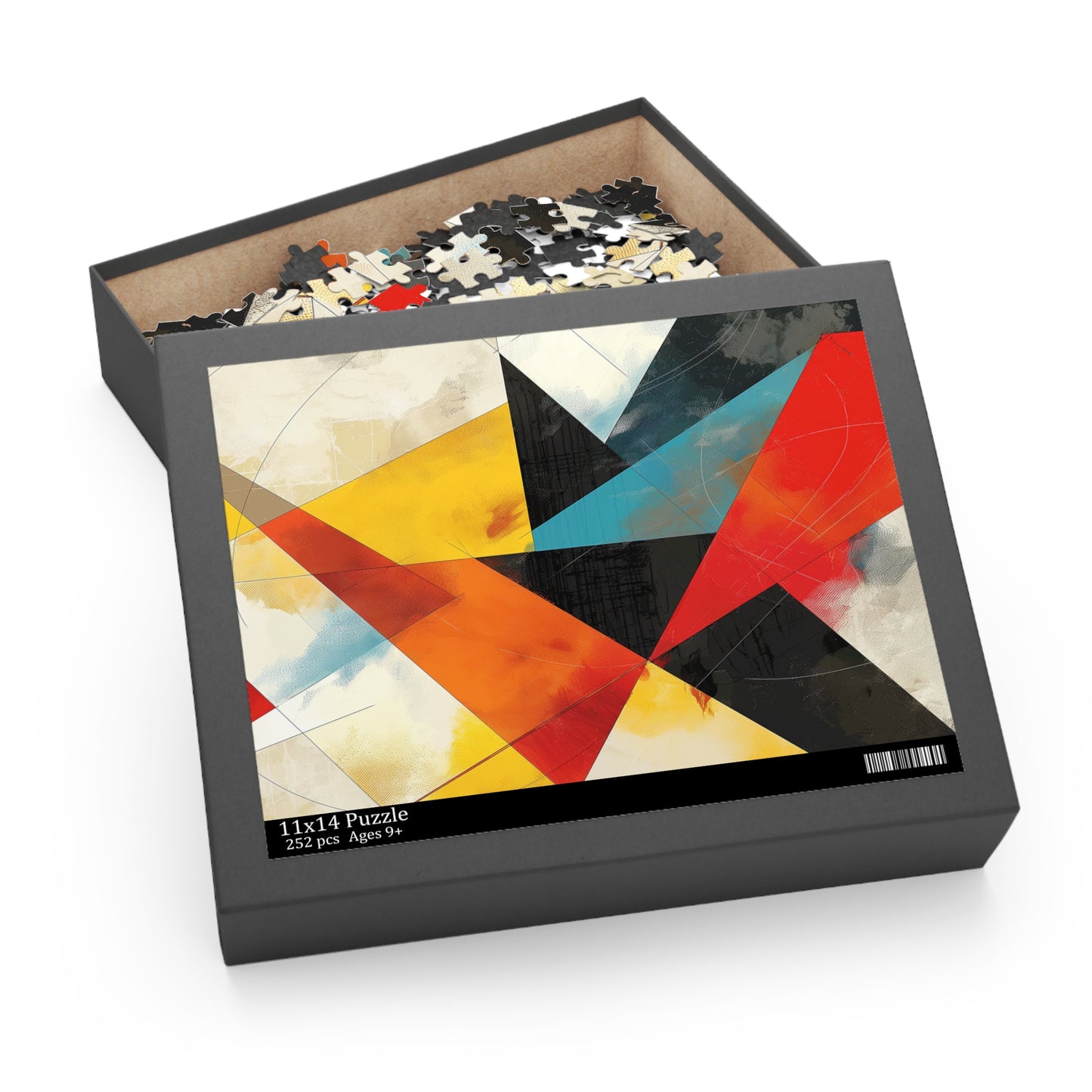 "Vibrant geometric shapes jigsaw puzzle for all skill levels"