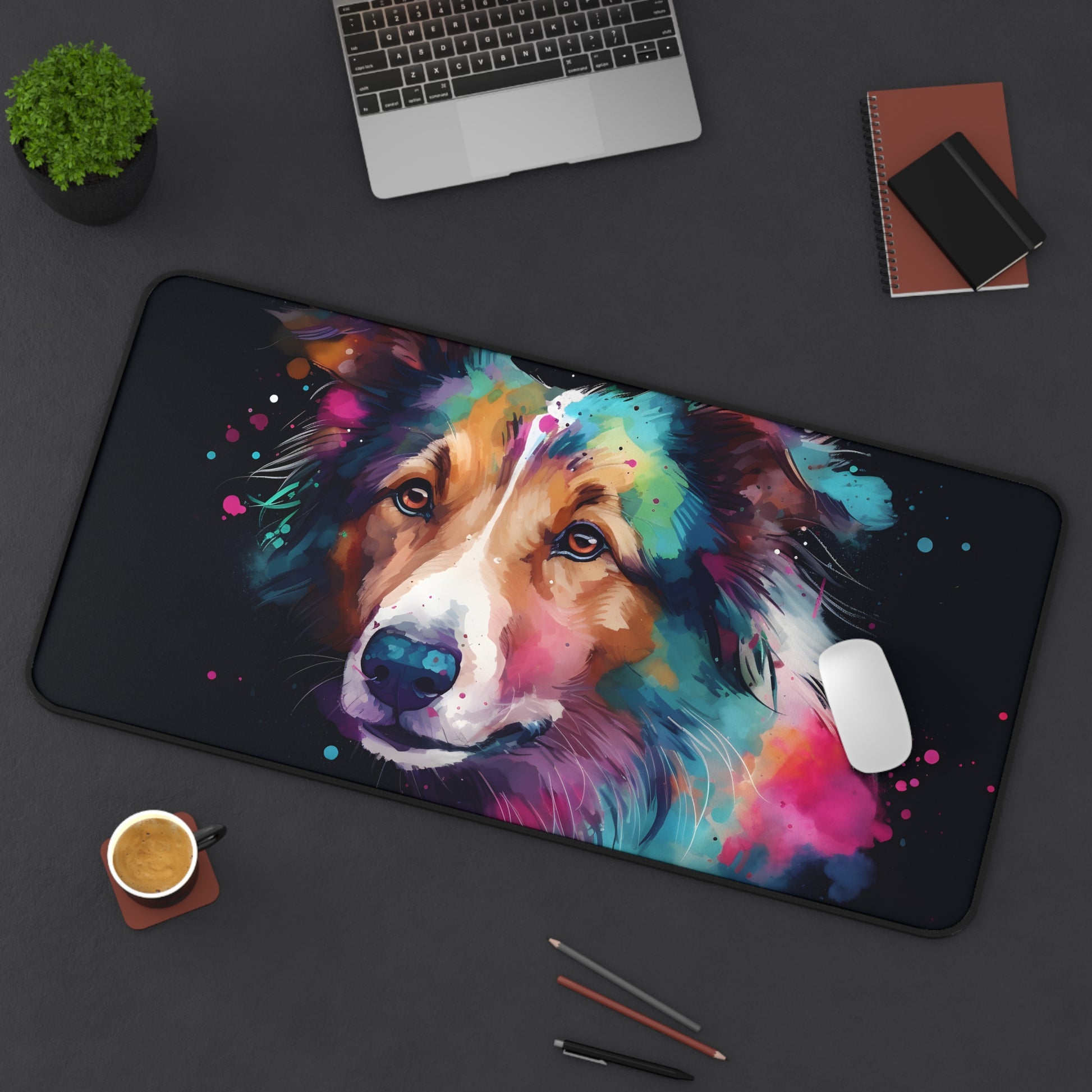 Cute Collie Desk Mat | Desk Mat | Accessories, Back-to-School, Desk, Fall Bestsellers, Home & Living, Mouse pad, Mouse Pads, Mousepad, Seasonal Picks, Stationery, TikTok | Prints with Passion