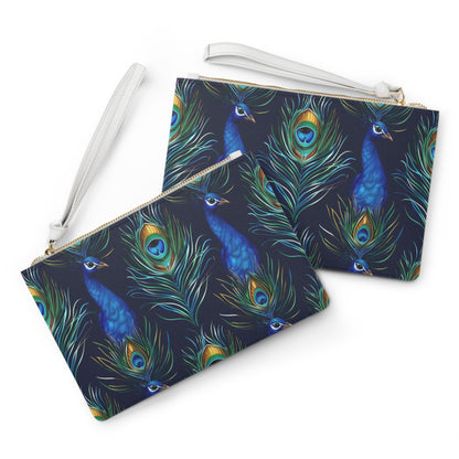 Peacock Feathers Blue Clutch