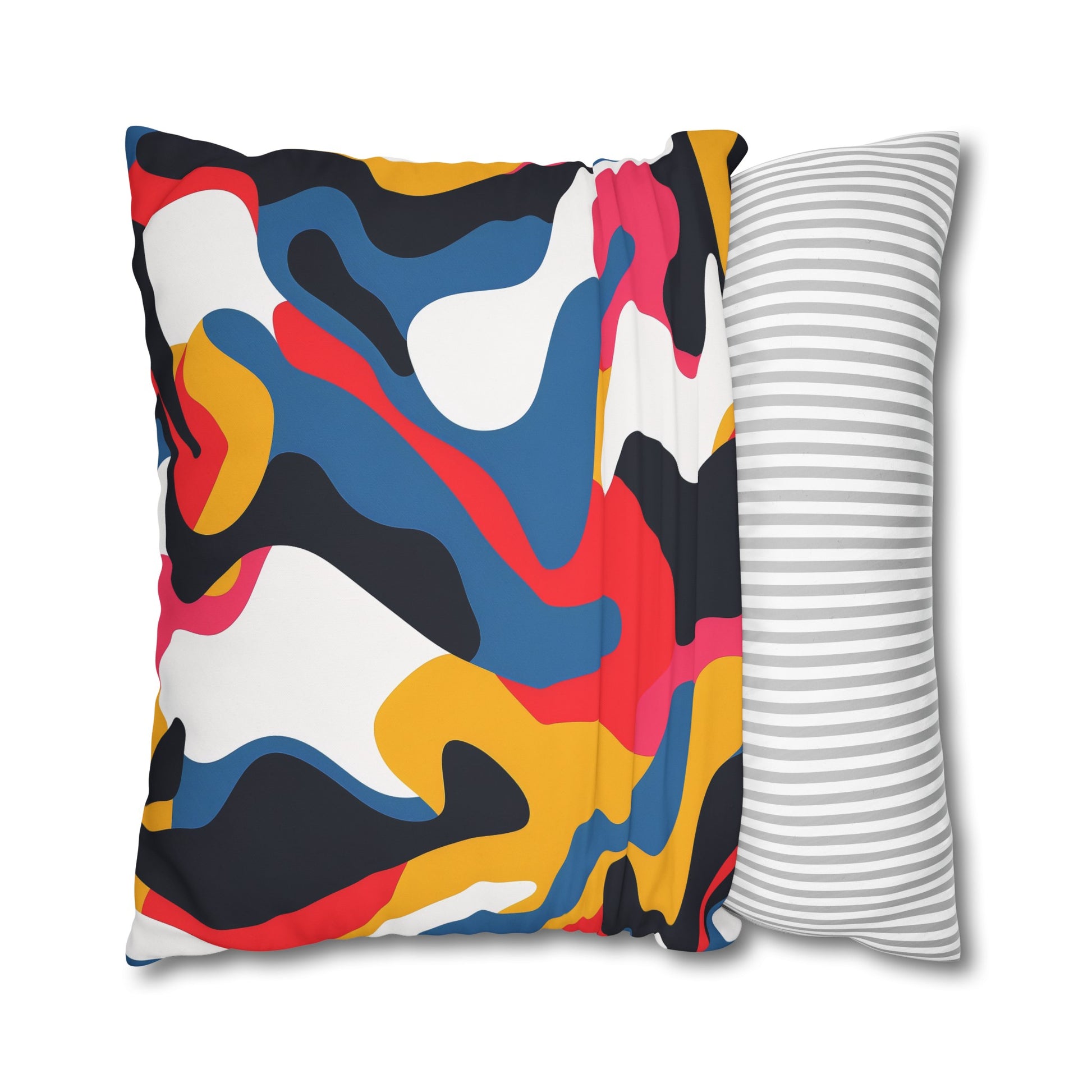 "Abstract Bright Pillow Case - Modern seamless pattern design adds bold color & style to bedroom decor"