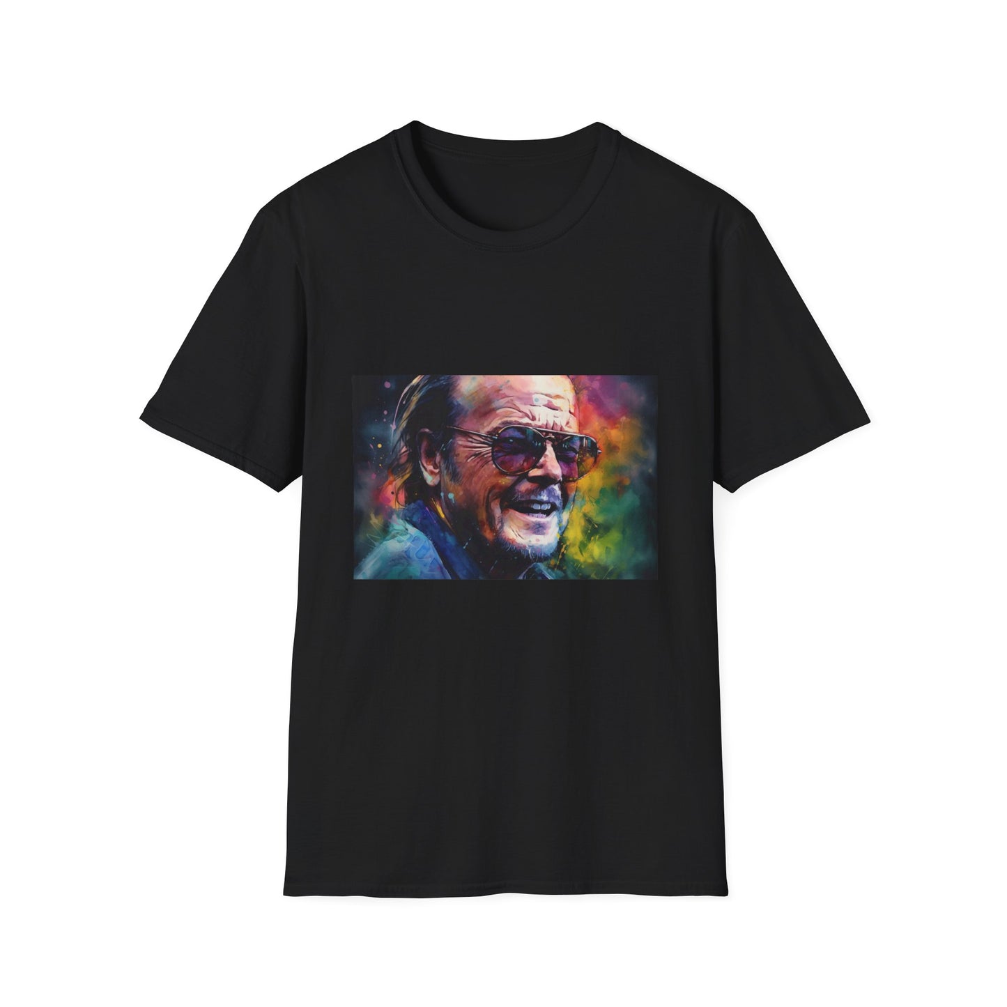 🎭 Nicholson's Enigma: A Watercolor Masterpiece of Unpredictability | T-Shirt | Cotton, Crew neck, DTG, Men's Clothing, Neck Labels, Regular fit, T-shirts, Women's Clothing | Prints with Passion