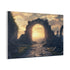 Portal Opening above Ancient Ruins Stretched Canvas Wall Art