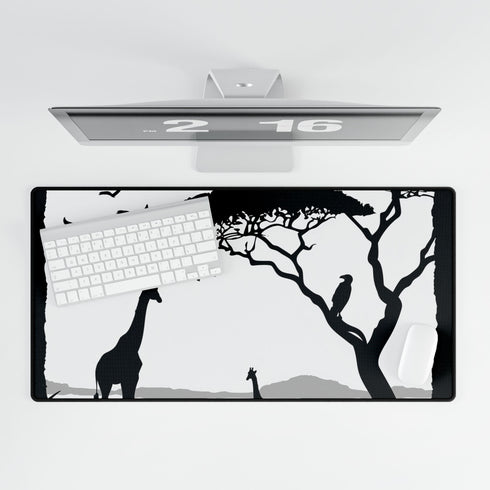 Woodland Deer & Pine Forest Silhouette — XL & XXL Desk Mat — Product Detail View 5
