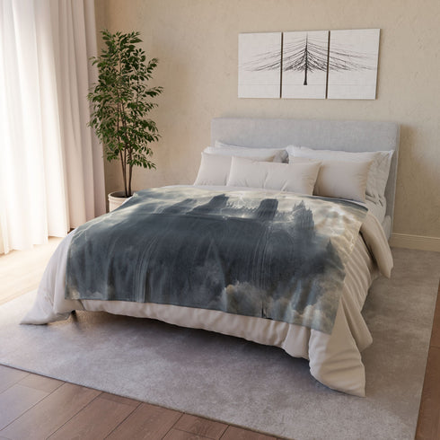 Cloud Cathedral Struck by Lightning — Plush Fleece Throw Blanket — Product Detail View 9