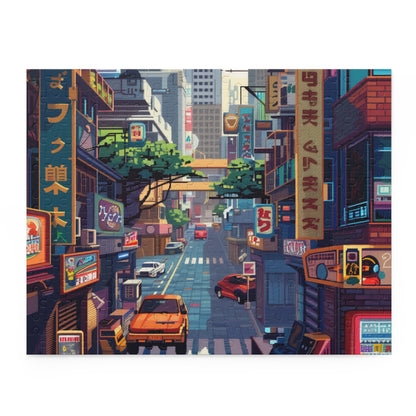 "Pixelated 80s Game Jigsaw Puzzle - Nostalgic arcade characters and scenes in entertaining puzzle"