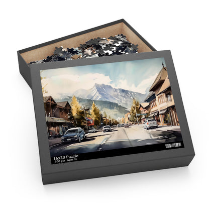 "Banff National Park jigsaw puzzle with stunning scenery, perfect for adventure lovers"