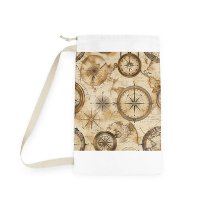 "Vintage Maps Laundry Bag - Stylish and practical laundry accessory with intricate map pattern"