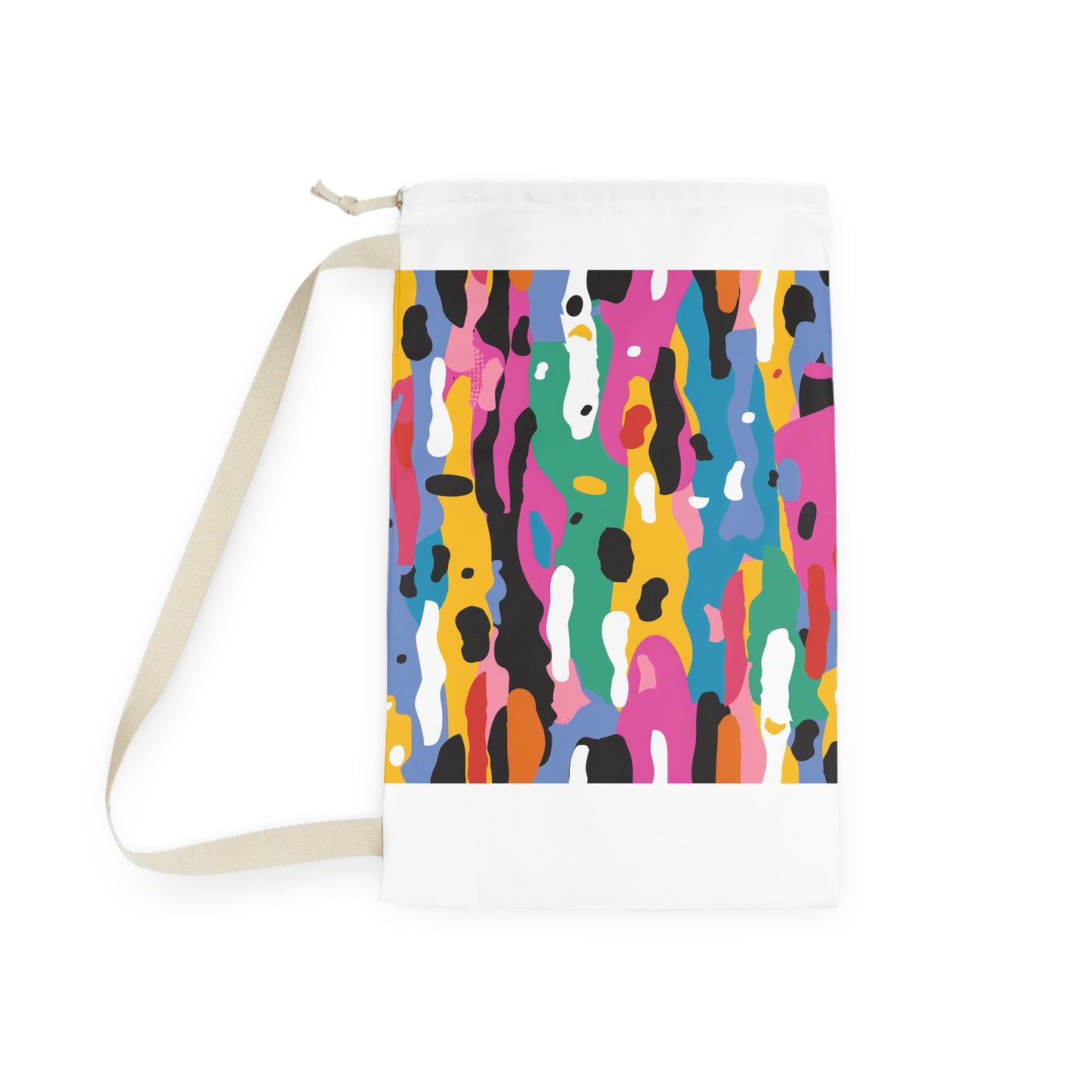 "Vibrant Abstract Laundry Bag - Modern seamless pattern in bold colors for stylish laundry organization"