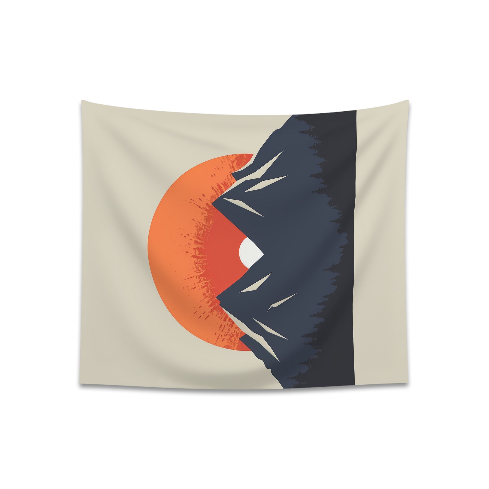 "Golden Peaks Minimalist Tapestry | Serene sunrise over majestic mountains | High-quality material | Perfect gift | Available in 34x40 or 57x57 inches"