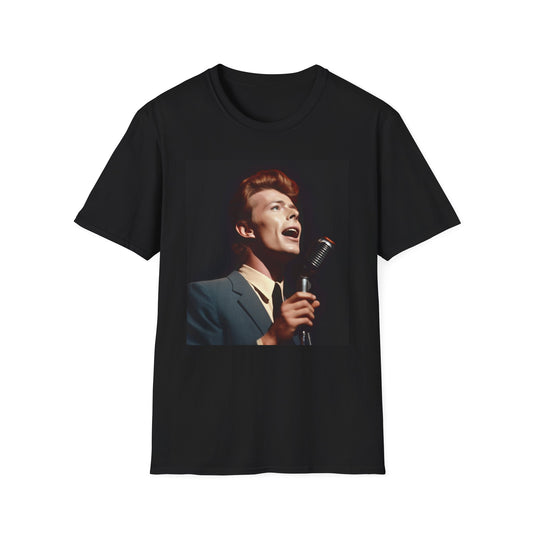 ⚡️⚡️ Starman's Serenade: A Watercolor Tapestry of Cosmic Wonder | T-Shirt | David Bowie, Fashion, Glamour, Icon, Legend, Music, Rockstar, Singing, Style | Prints with Passion