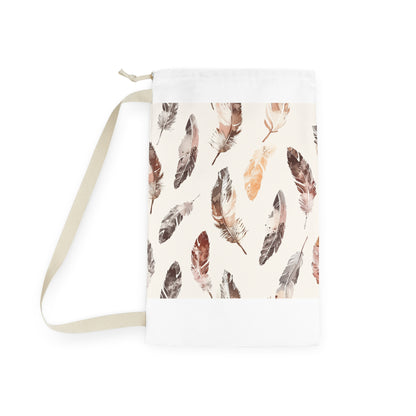 Boho Feathers Laundry Bag - Stylish and practical storage solution with delicate feather pattern