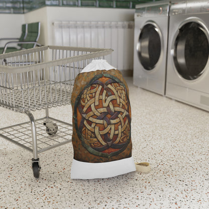 Stylish Celtic Knot Laundry Bag with Drawstring Closure for Organized Transporting of Laundry - Durable Material