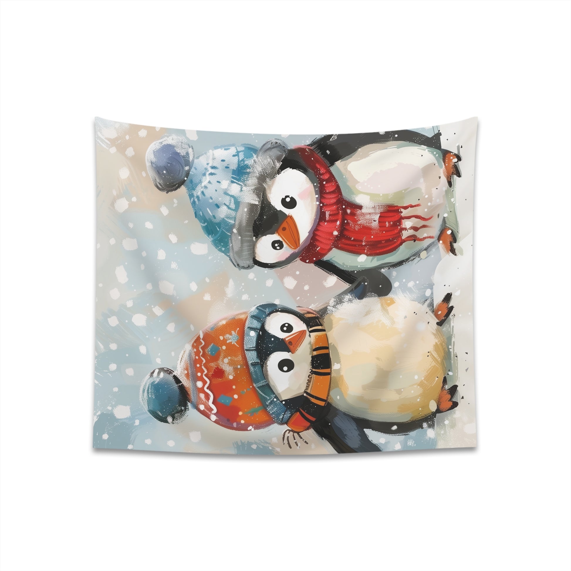 Adorable Penguin Tapestry for Winter Home Decor - High-Quality and Stylish - Makes a Great Gift - Available in 34" x 40" and 57" x 57" - Shop Now!