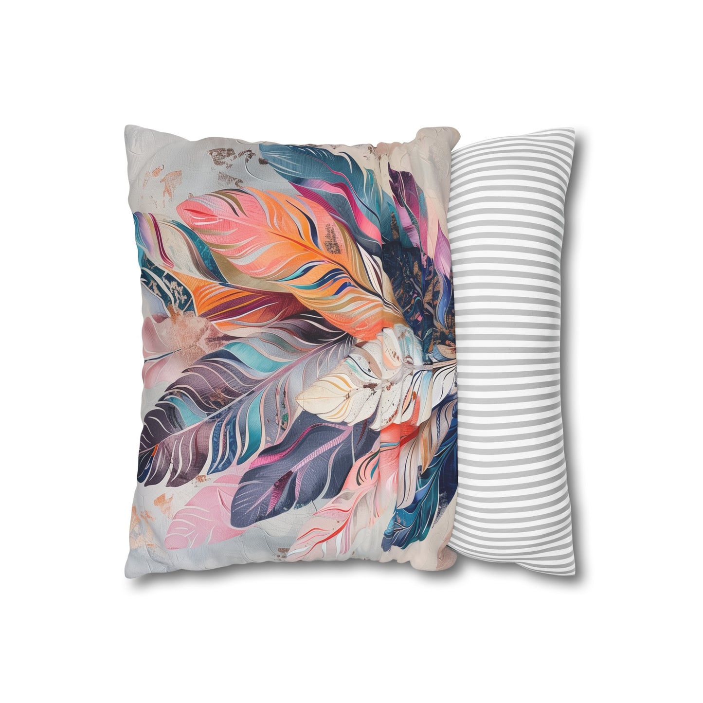 "Feather Dreams Pillowcase - Boho-Chic Design in Soft Tones, High-Quality Material, Stylish & Comfortable for All Seasons, Great Gift | Prints with Passion"