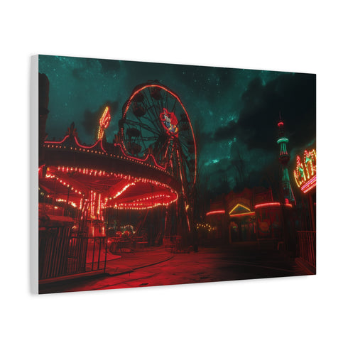 Haunted Carnival on Another Planet (Edition II) — Canvas Wall Art — Side Profile & Stretched Corner Detail