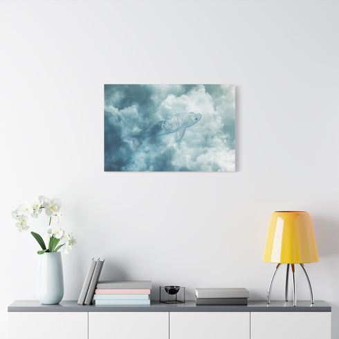 Glass Fish Swimming Through Clouds — Canvas Wall Art — Product Detail View 7