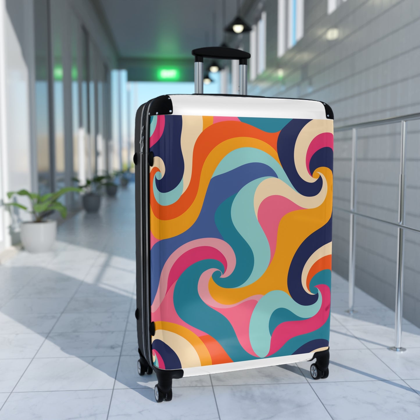 Retro Waves Suitcase: Vibrant Nostalgia