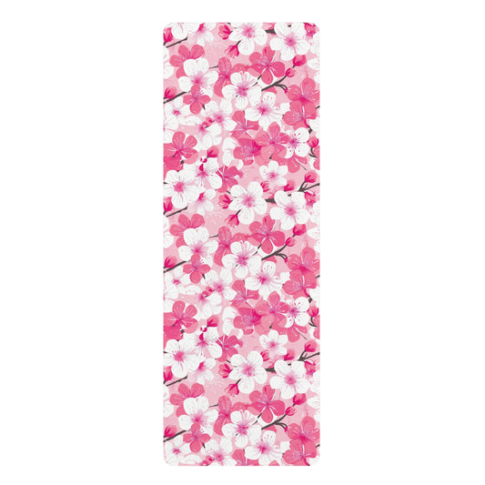 Cherry Blossom Yoga Mat: Pink & White Beauty