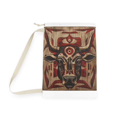 "Stylish Tribal Totem Laundry Bag - Fun, unique design for laundry room decor"